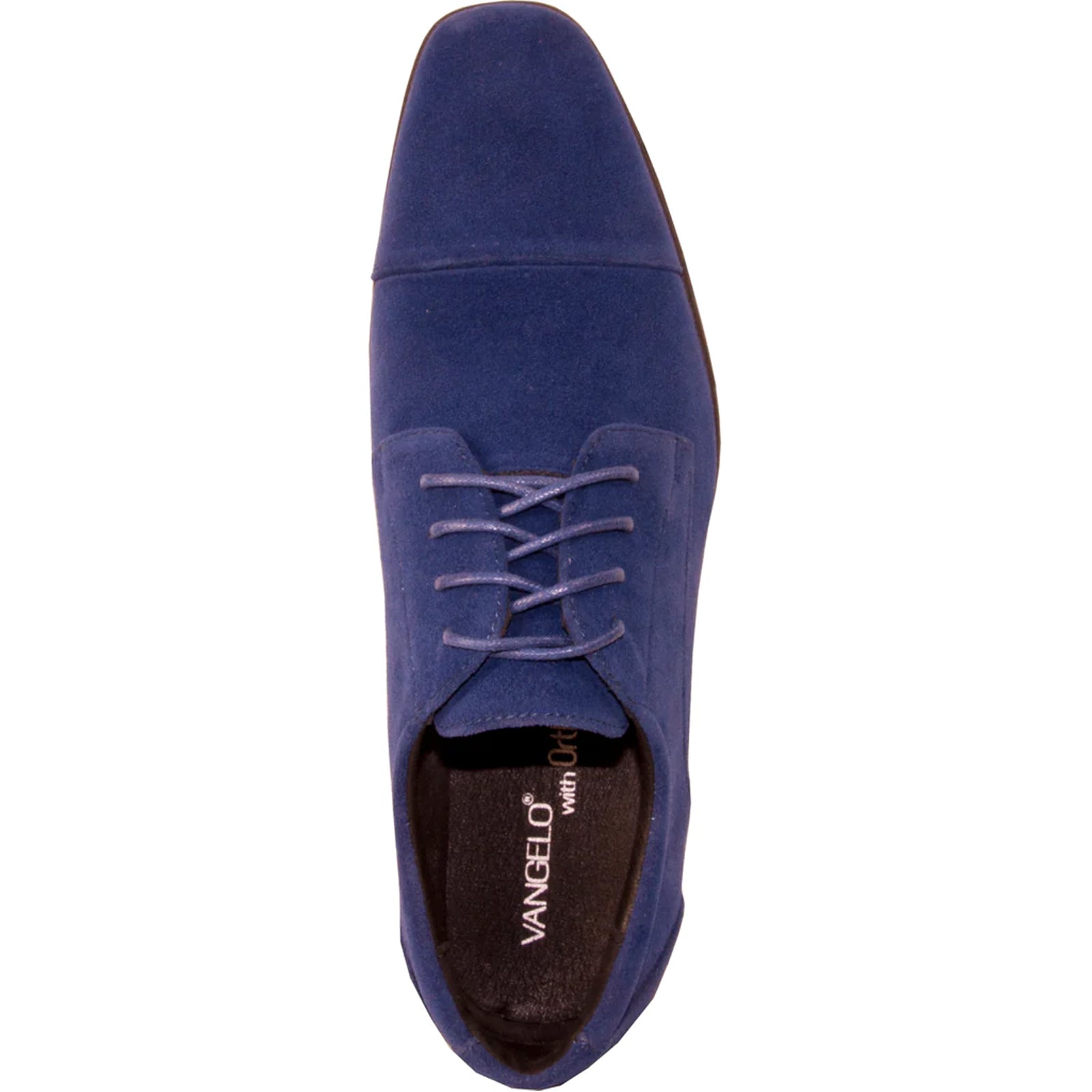 Mens Formal Suede Style Wedding & Prom Cap Toe Dress Shoe in Royal Blue