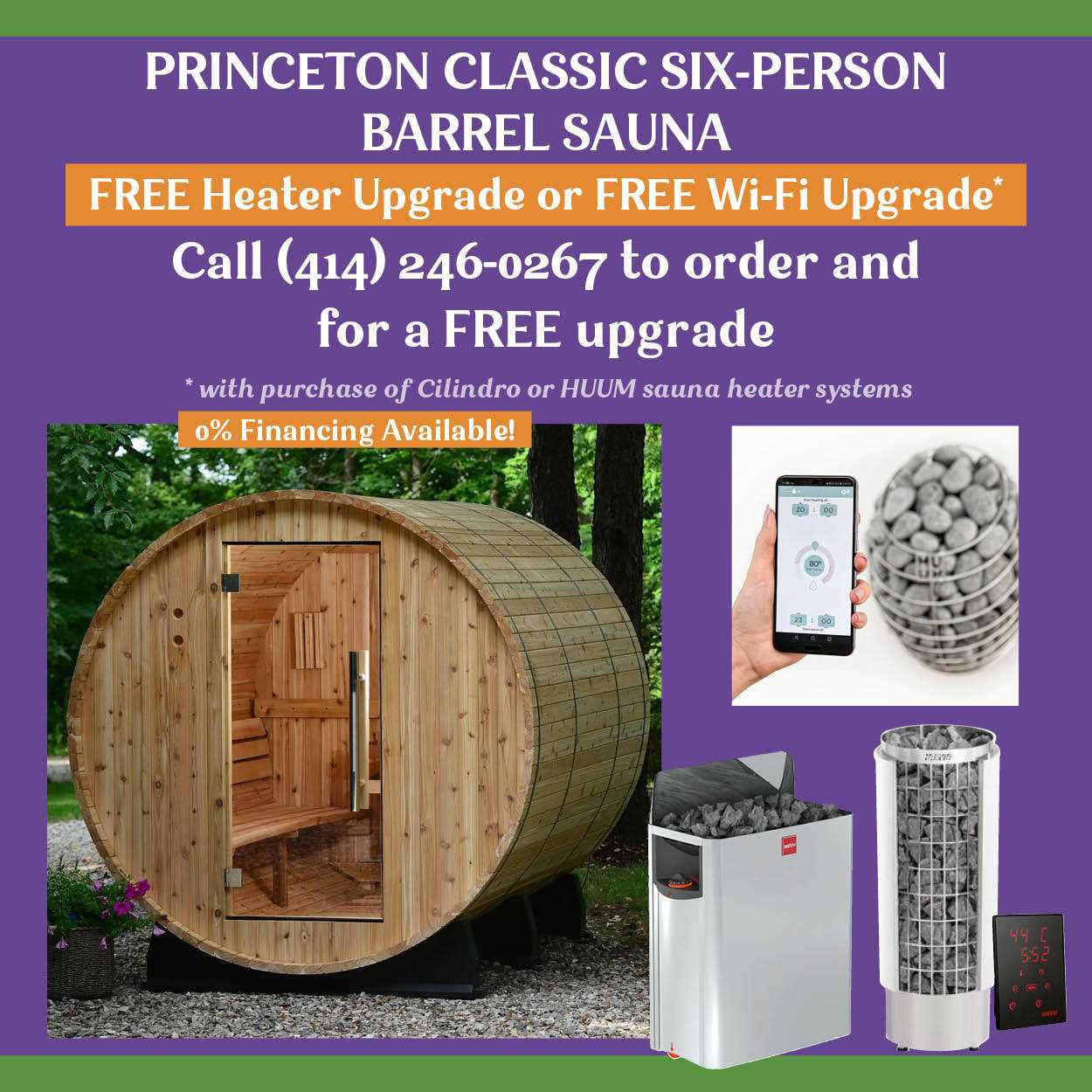 Almost Heaven Princeton 6 Person Classic Barrel Sauna