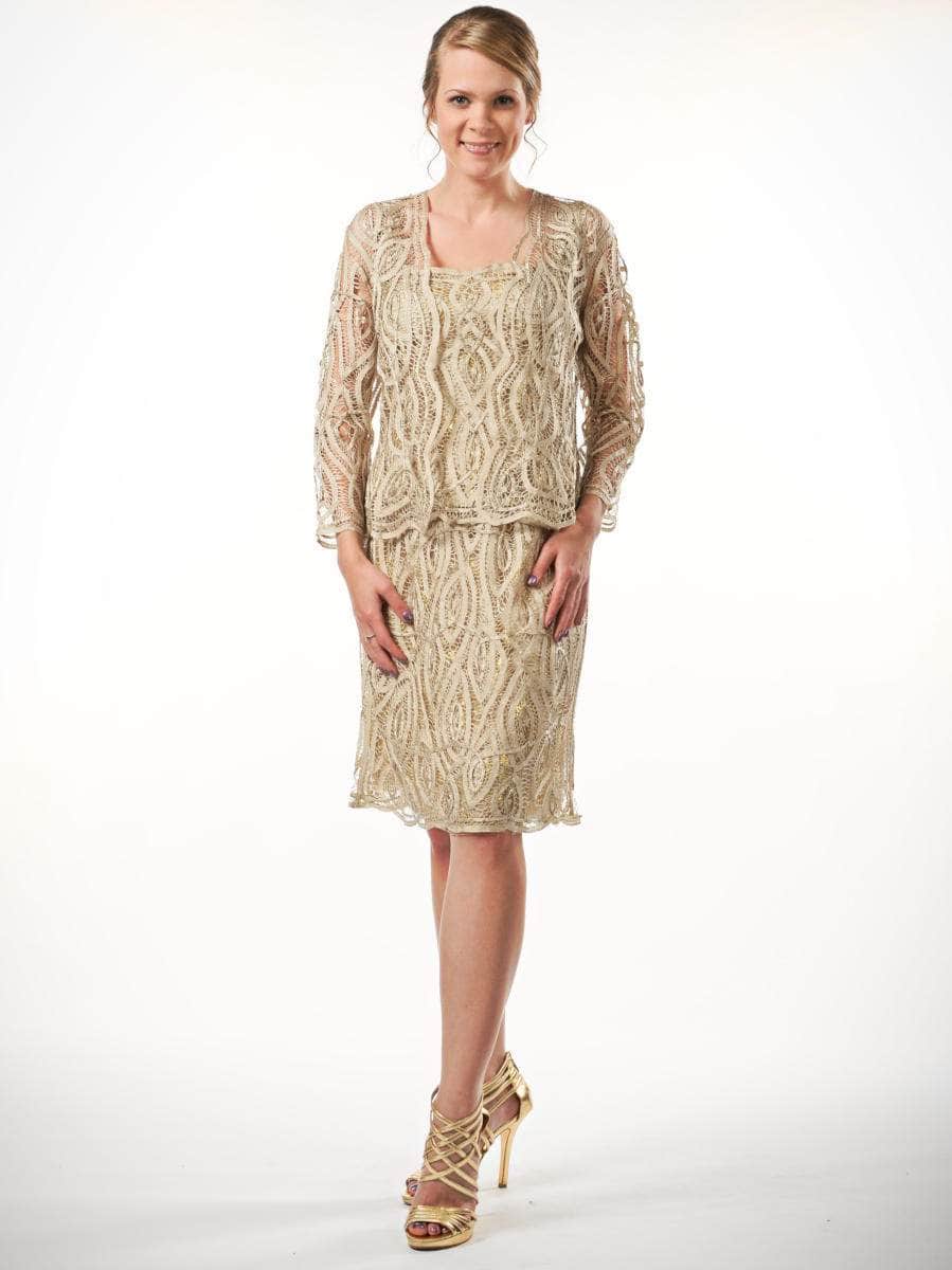 Square Neck Allover Lace Formal Dress