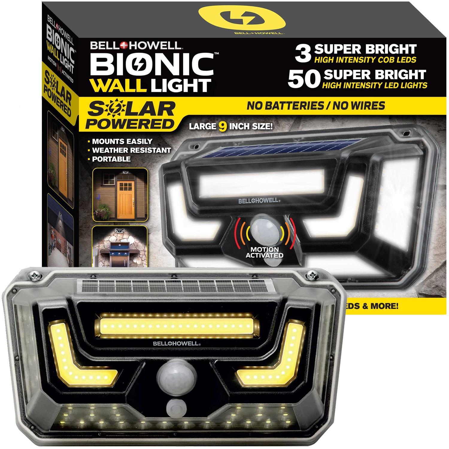 Bell & Howell Bionic Motion-Sensing Solar Powered LED Security Light Gray