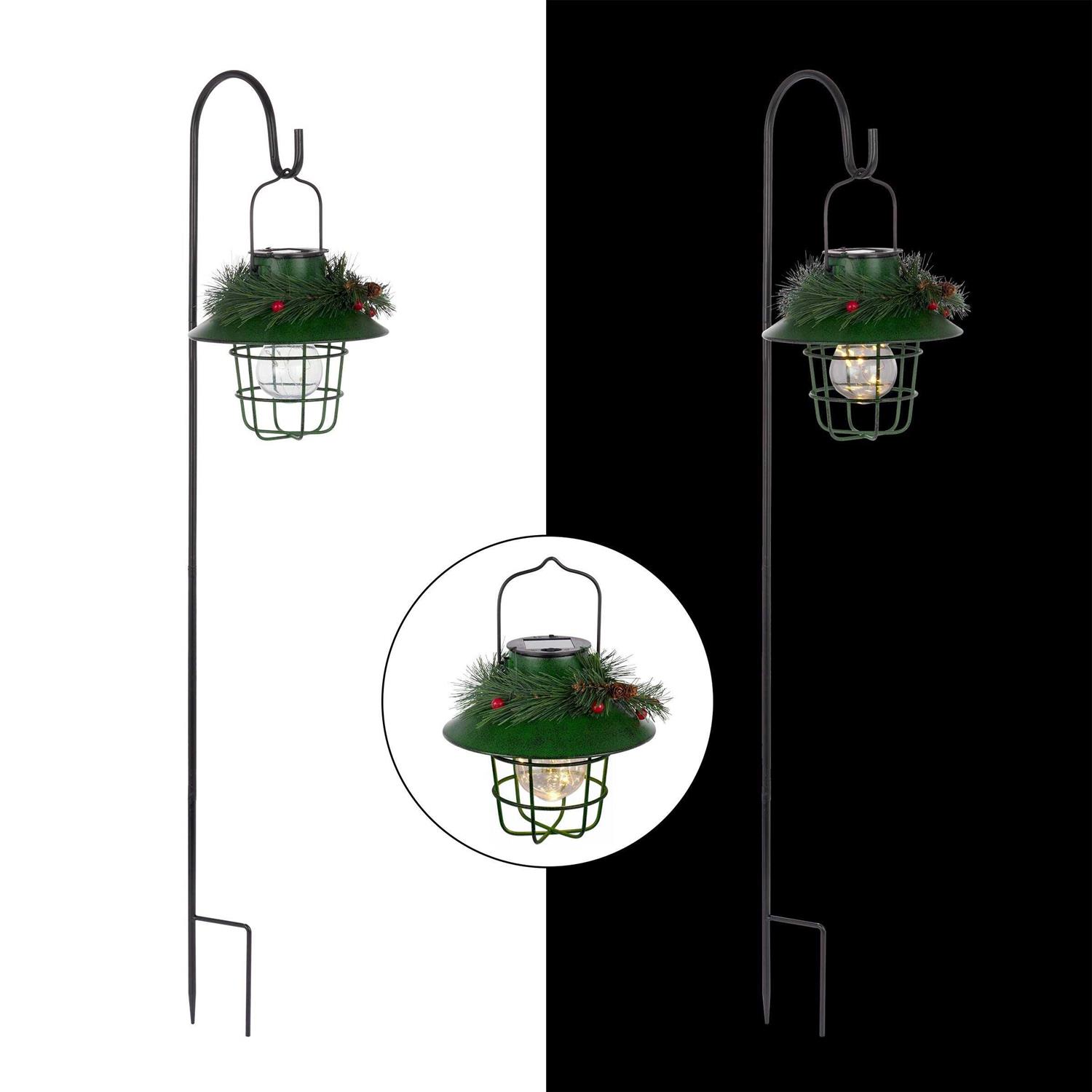 Alpine 36 In. LED Solar Metal Shepherd’s Hook Lantern