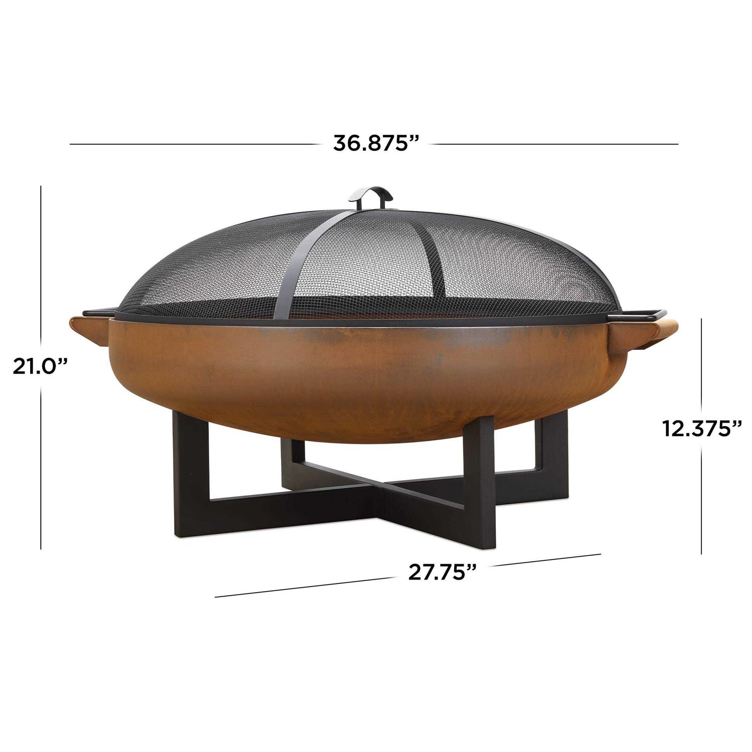 Real Flame La Porte Wood-Burning Fire Pit in Rust