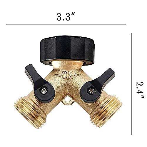 Brass Garden Hose Splitter 2 way Heavy Duty Brass Hose Y Splitter 2 Valves