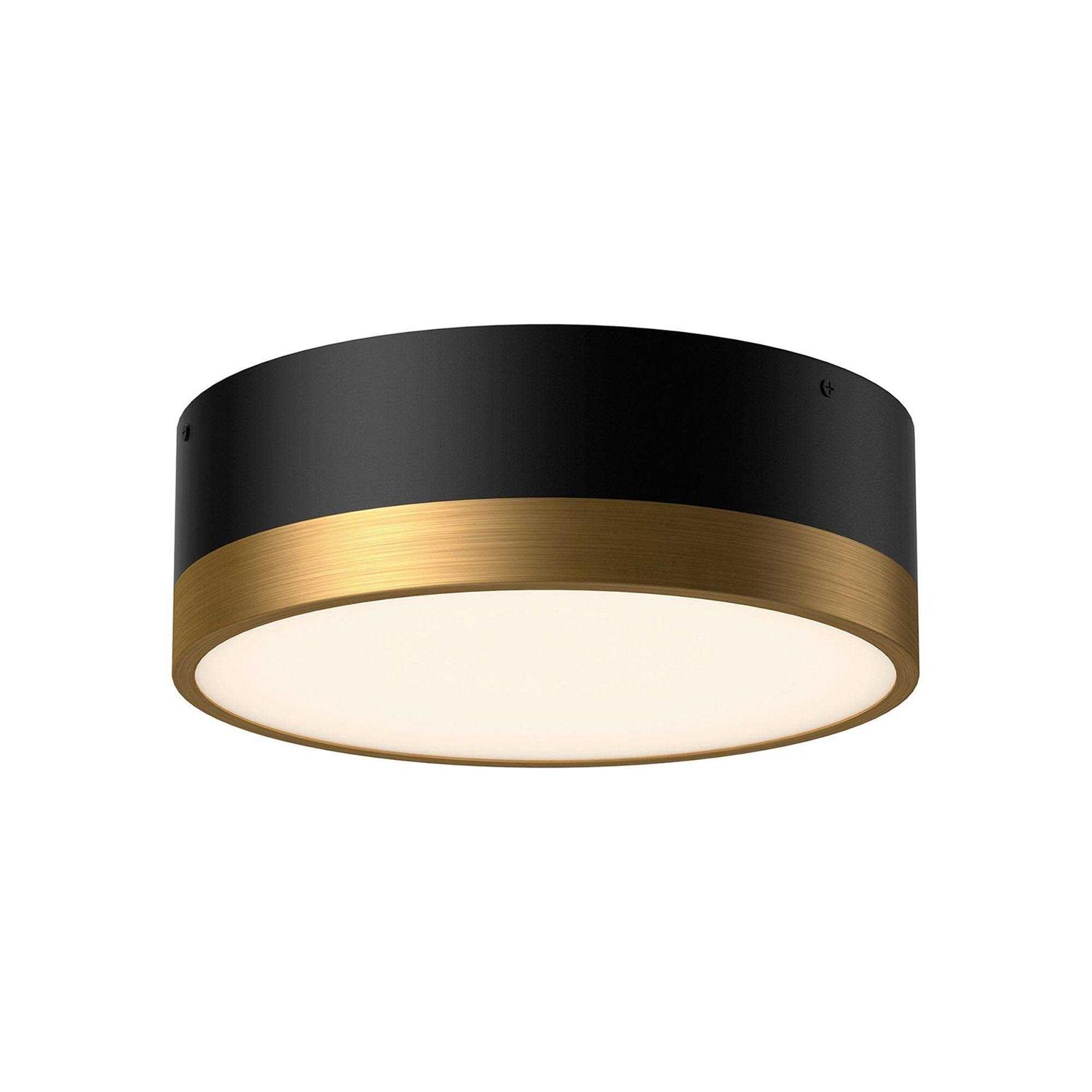 Alora Mood Brisbane Two-Light Flush Mount in Aged Gold/Matte Black FM556212AGMB