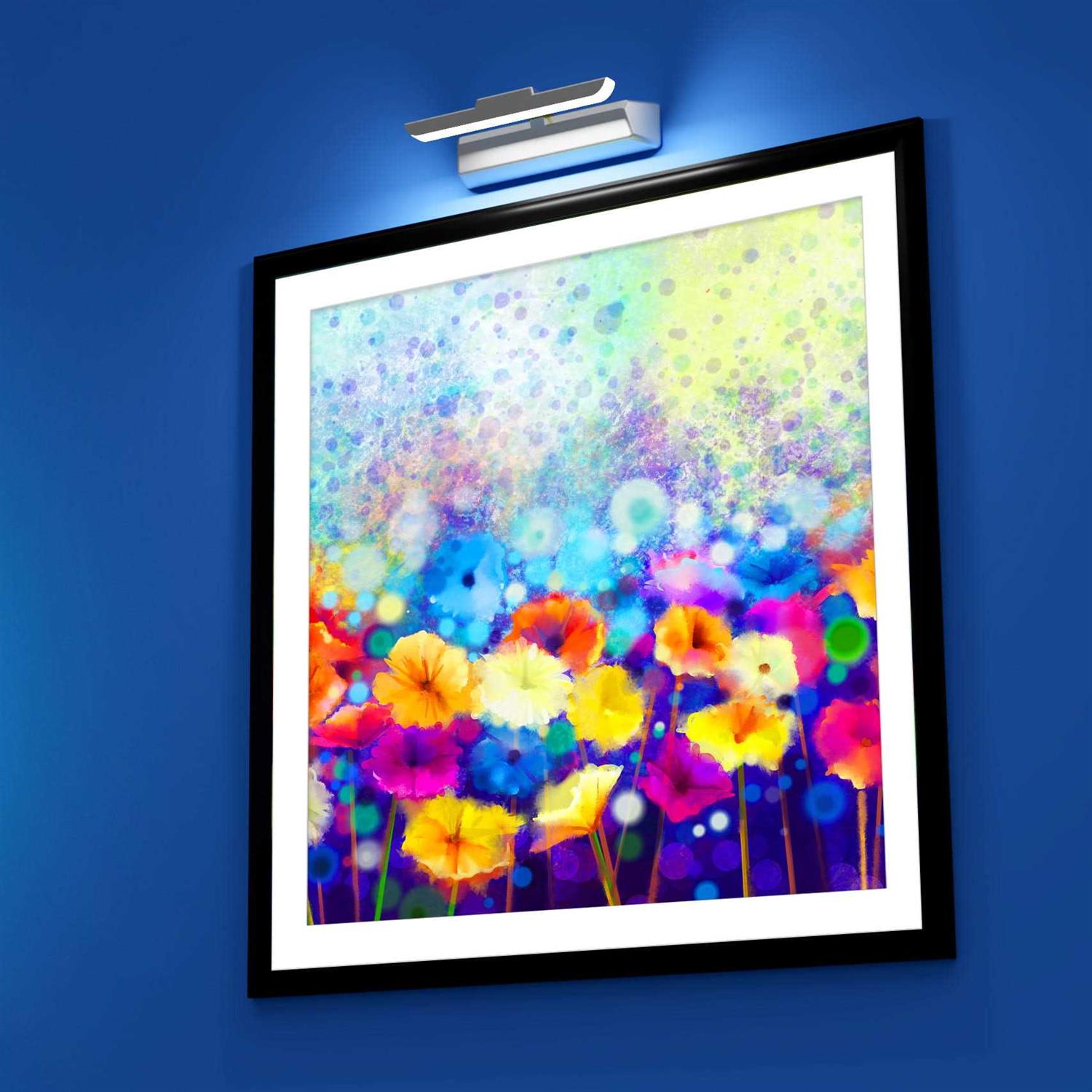 Westek Satin Gold 8 in. LED Swivel Picture Light with Remote Control