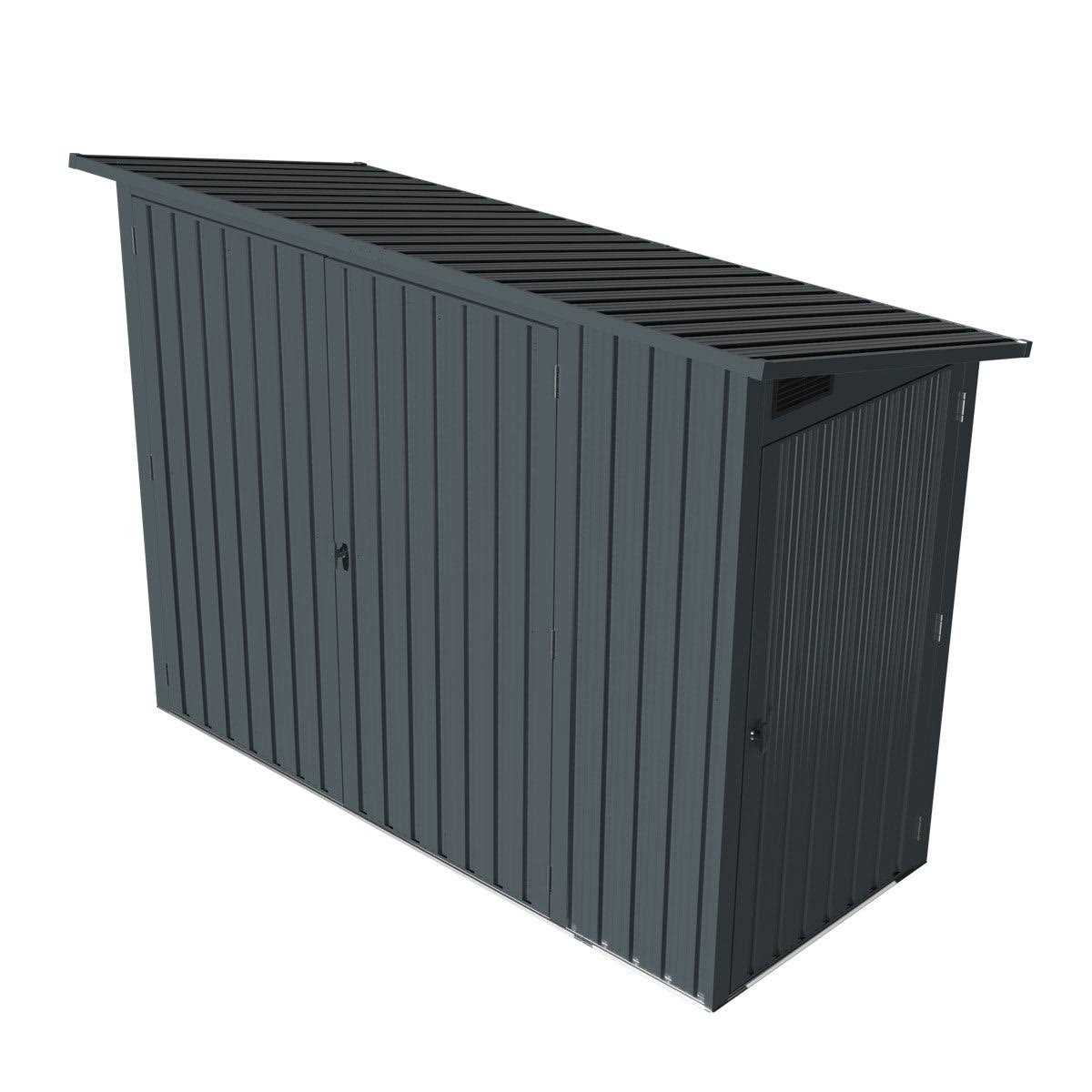 TMG Industrial 4′ x 8′ Bicycle Metal Pent Shed 29 Gauge Corrugated Metal