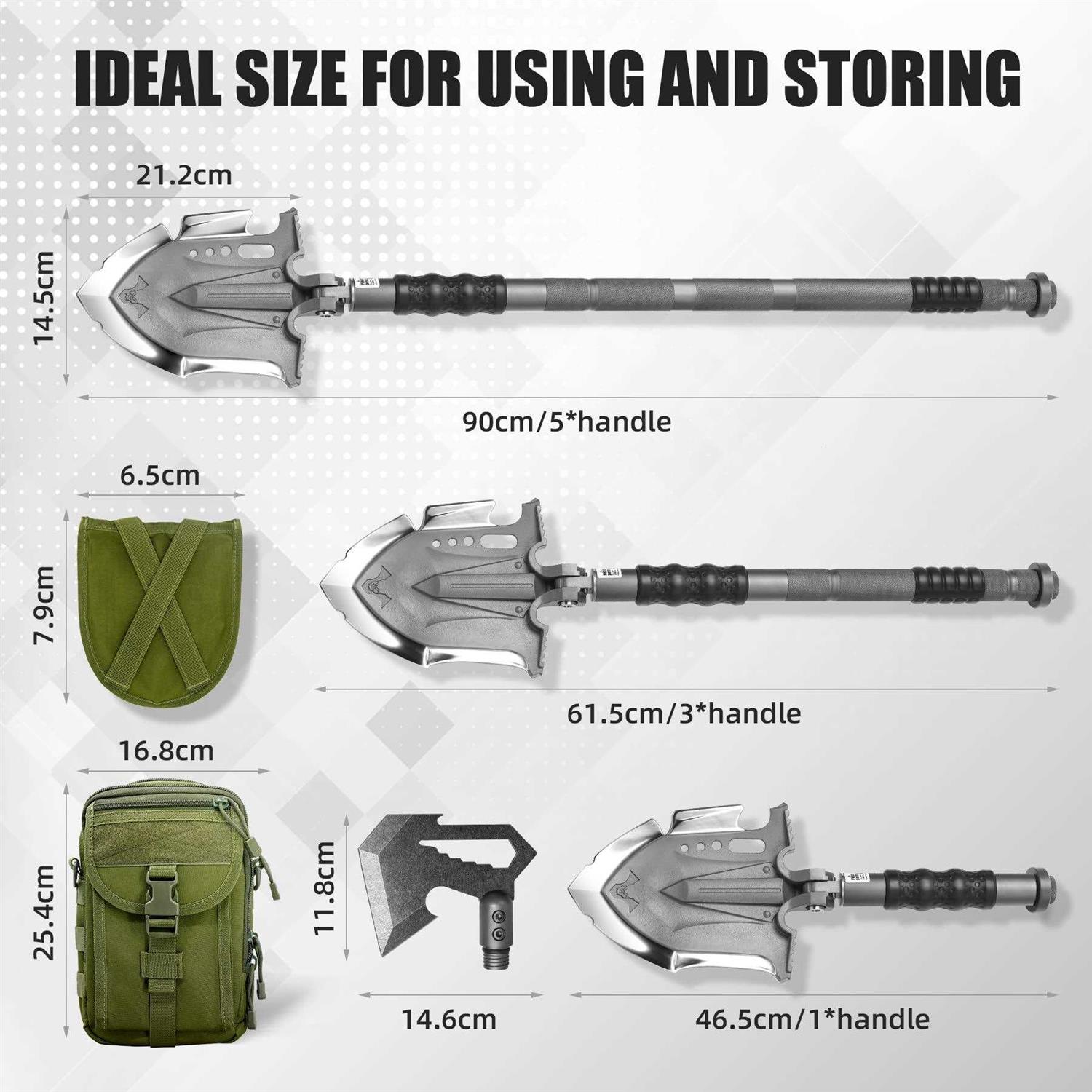 Zune Lotoo Tactical Shovel Axe Survival Multitool 29 in 1 Camping Shovel Folding Upgrade Sets