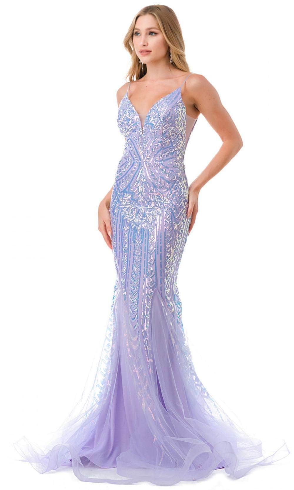 V-Neck Sleeveless Evening Gown
