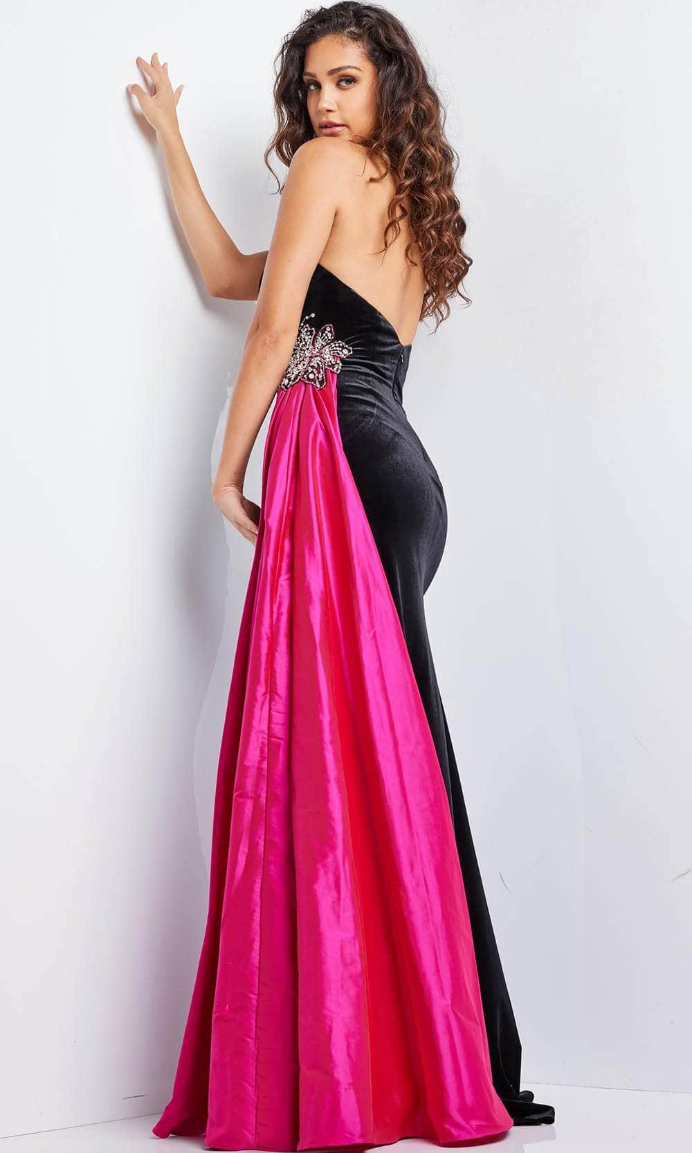 Velvet Strapless Prom Gown