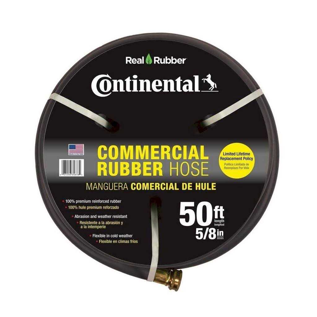Continental Premium 5/8 in. Dia x 50 ft. Commercial Grade Rubber Black Water Hose