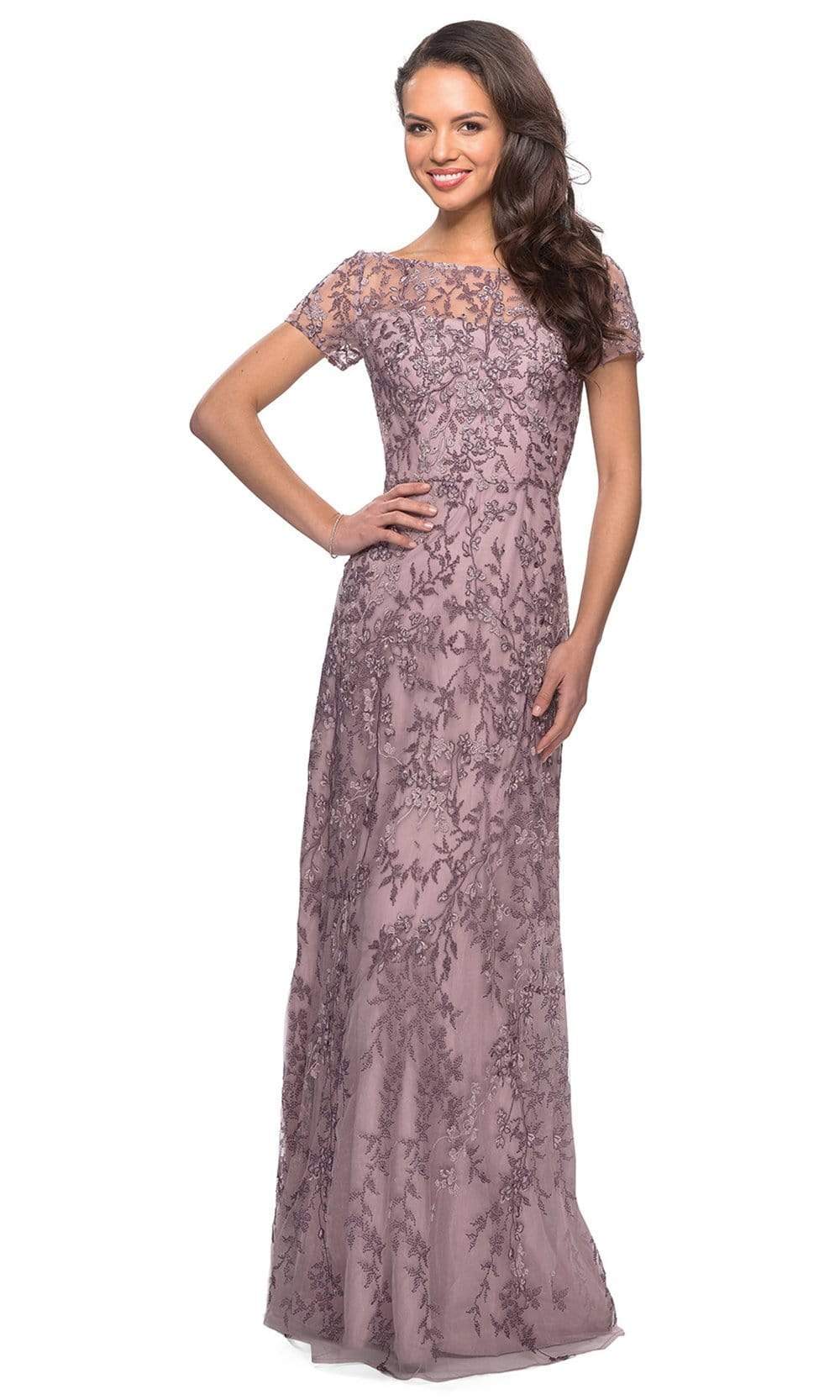 27956 Beaded Bateau Mother of the Bride Sheath Dress