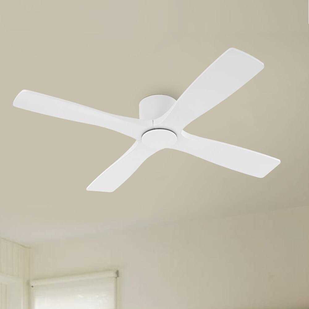 WINGBO 54 inch DC Flush Mount Ceiling Fan with Light and Remote