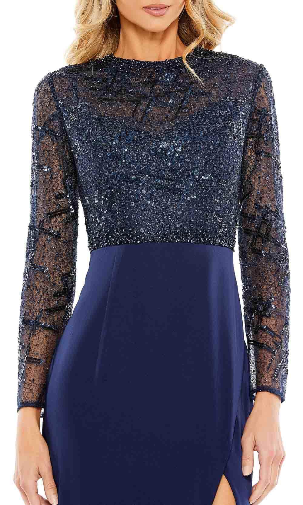 High Neck Embellished Fitted Bodice Evening Dress