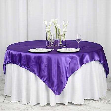 Balsacircle 72 inch x 72 inch Square Satin Table Overlays Wedding Tablecloth