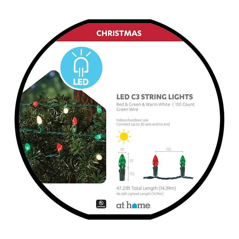 At Home 150-Count Led Vertical Cut C3 String Light Reel