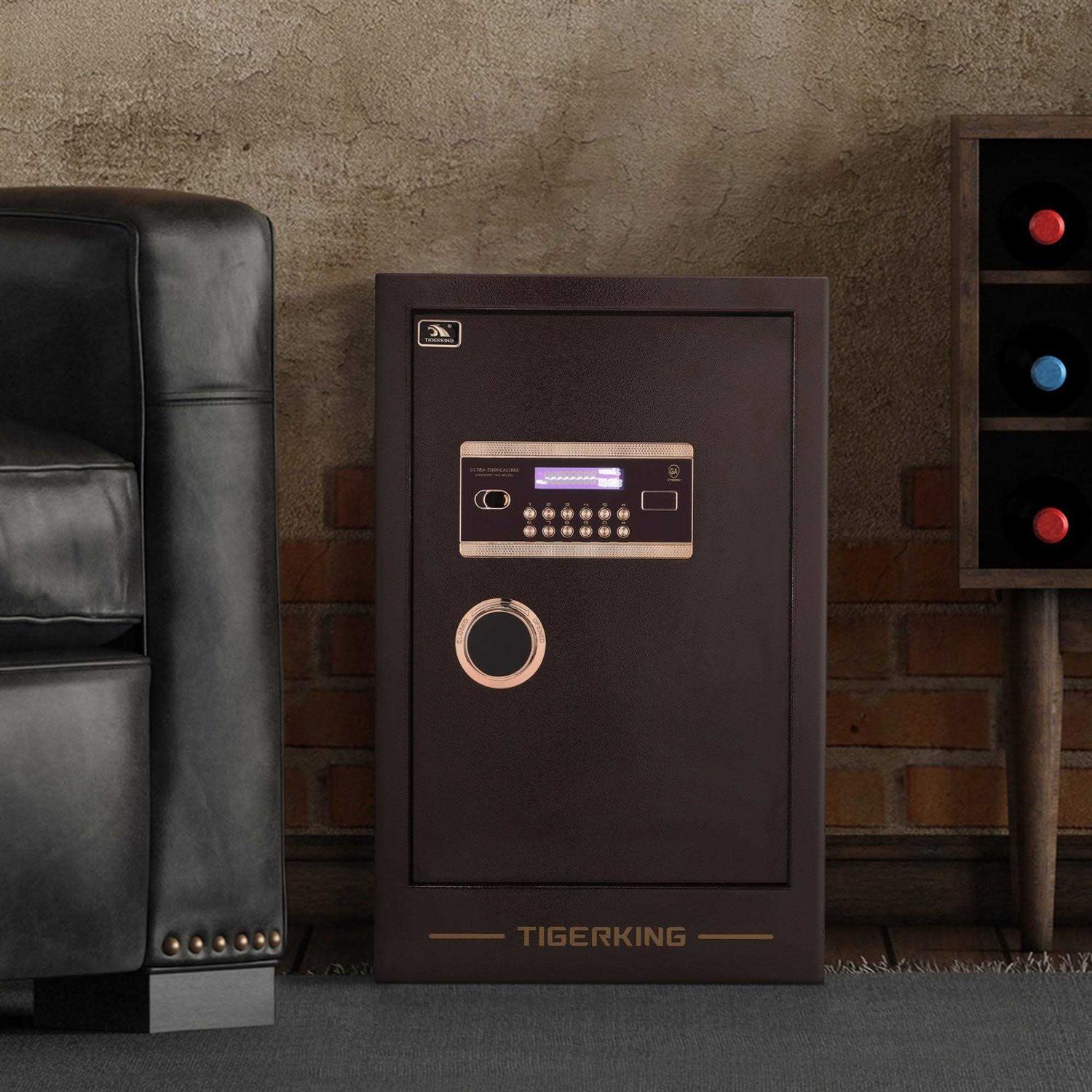 Tigerking Burglary Digital Security Safe Box for Home Office Double Safety Key Lock and Password Safes