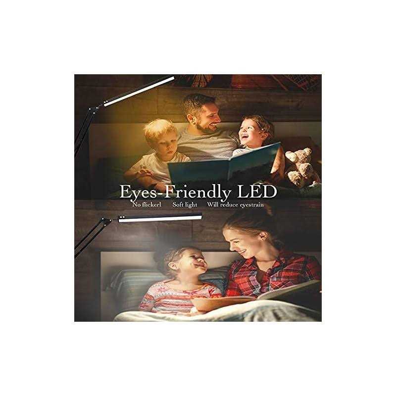 Argind Led Desk Lamp Adjustable Swing Arm Lamp with Clamp Eye-caring Reading Light