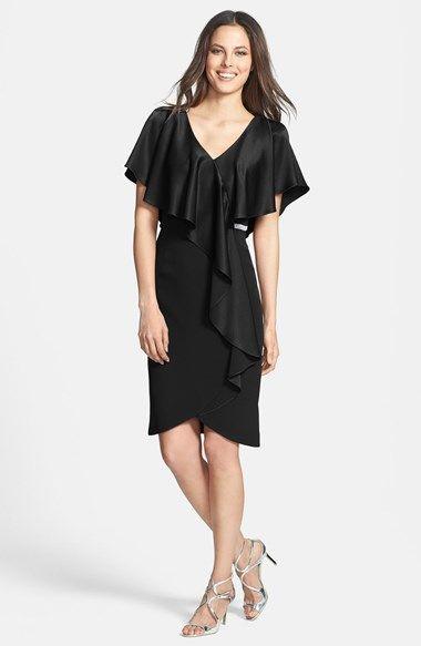 609 Drape Short Sleeve Cocktail Dress