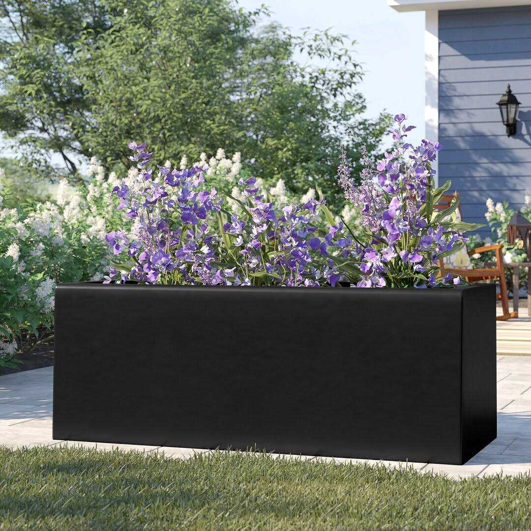 Barclay Fiberglass Planter Box Color Black
