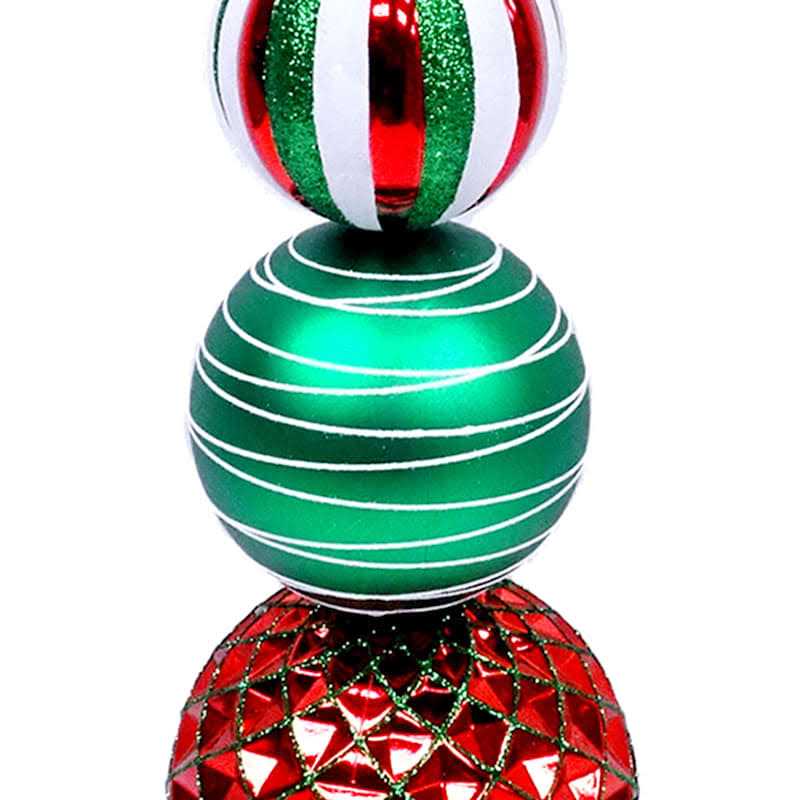 At Home Finial Decor Red & Green