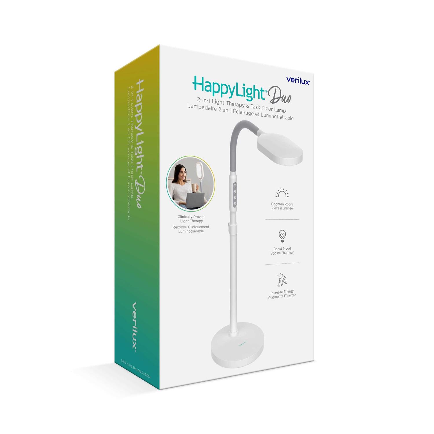 Verilux HappyLight Duo 2-in-1 Light Therapy & Task Floor Lamp