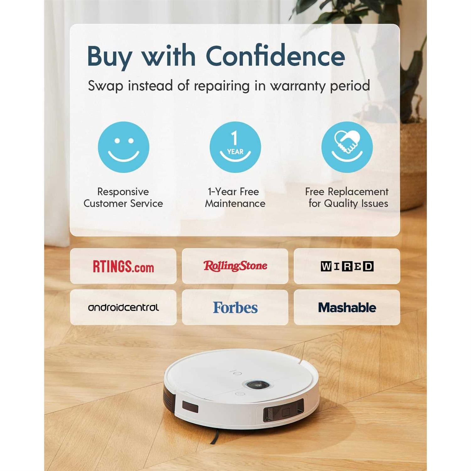 Yeedi vac 2 Robot Vacuum and Mop 3D Obstacle Avoidance 3000Pa Home Mapping