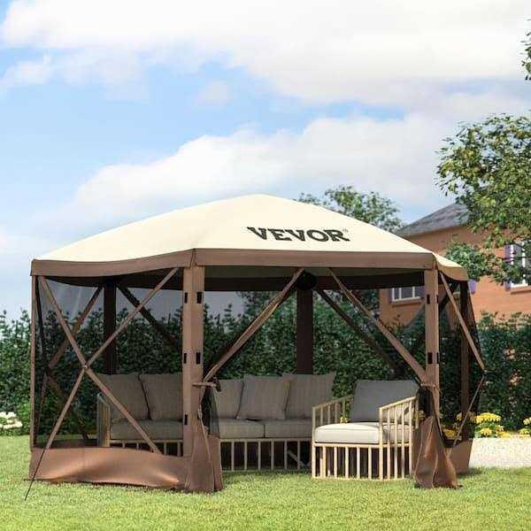VEVOR Camping Gazebo Tent 6 Pop-up Canopy Screen Tent