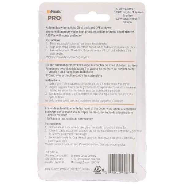 Woods Twist-Lock Photocell Sensor