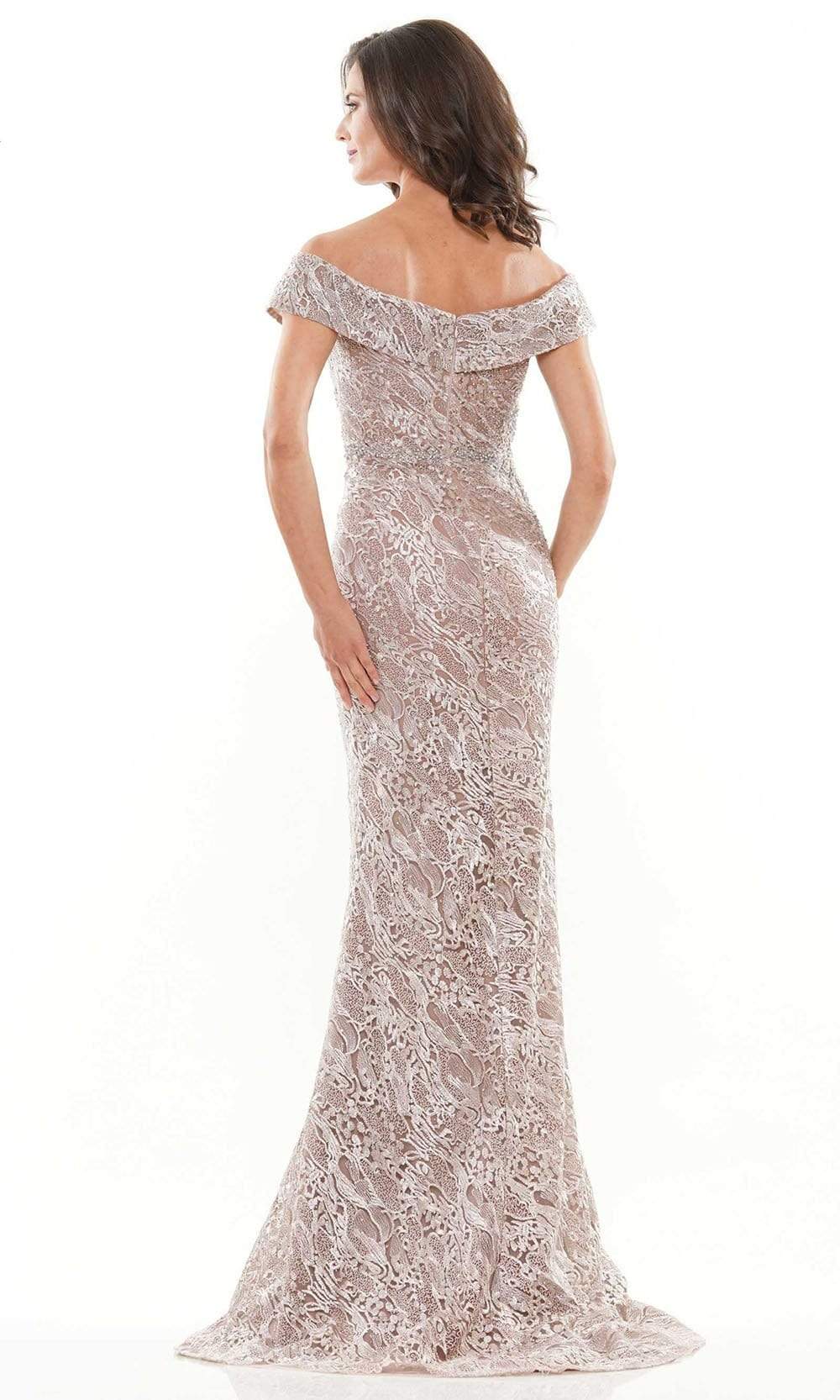 RD2740 Off Shoulder Ornate Lace Gown
