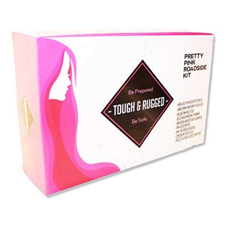 Thinkwork Car Emergency Kit for Teen Girl and Lady’s Gifts Pink Emergency Roadside Assistance Kit with 10ft Jumper