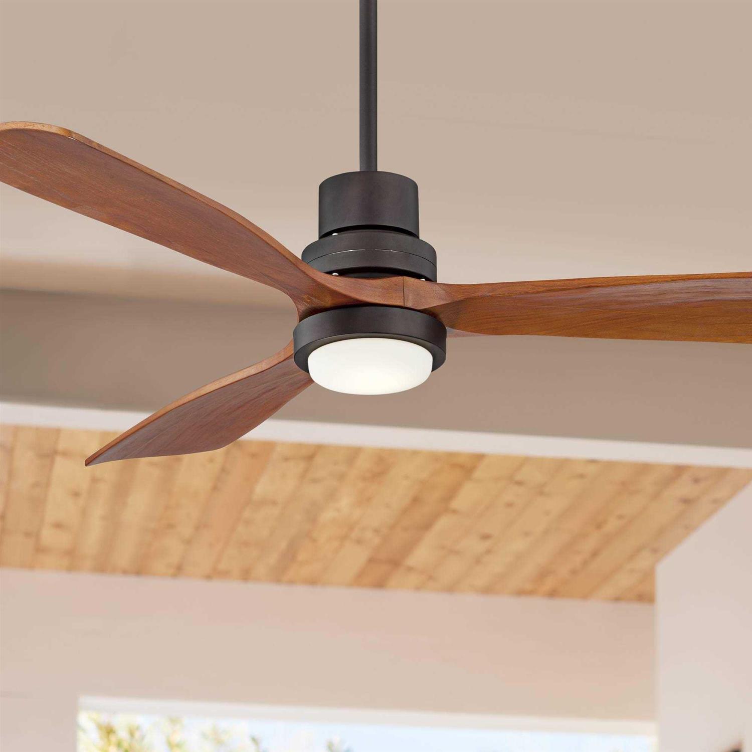 52 inch Casa Vieja Delta-Wing Modern Indoor Outdoor Ceiling Fan with LED Light Remote Control Matte