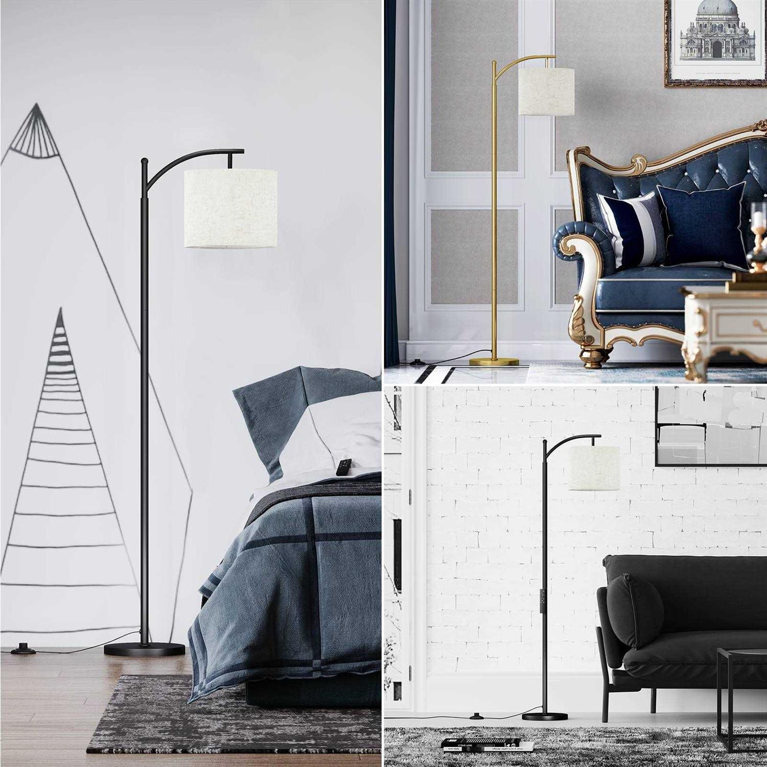 SUNMORY Arc Floor Lamp, Modern Floor Lamp with Romote Control and Stepless Dimmable Bulb