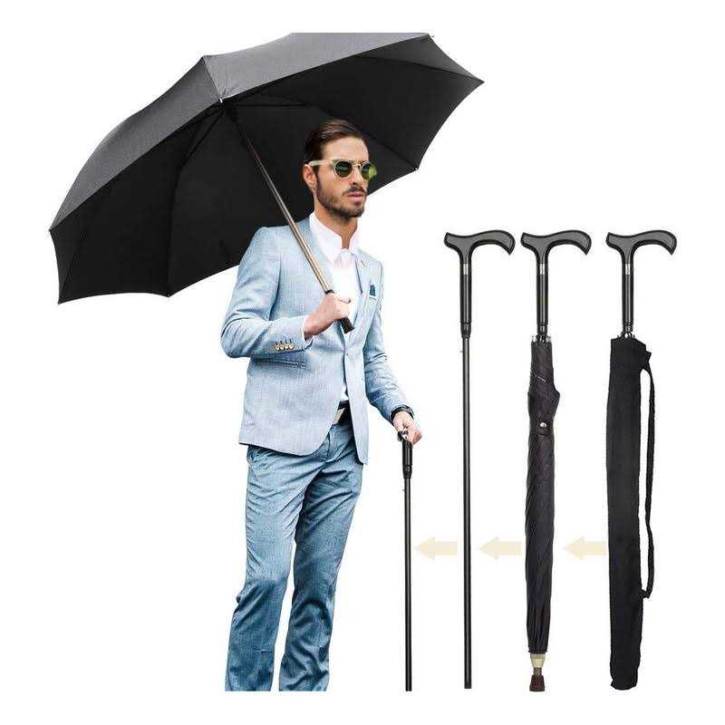 Lynkaye Walking Cane Umbrella Walking Sticks Crutch Umbrella