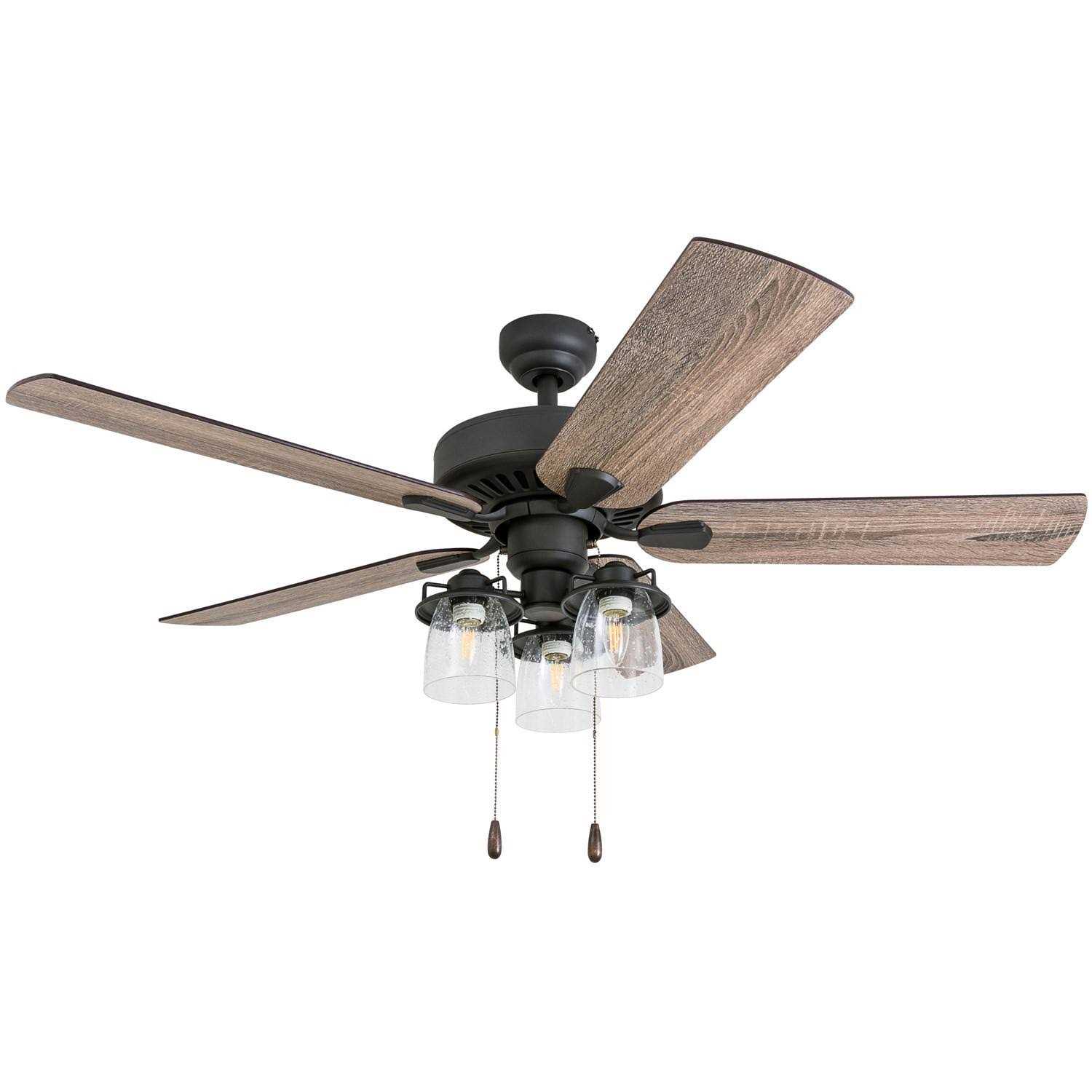 52 Prominence Home Briarcrest Bronze Farmhouse LED Ceiling Fan with Light
