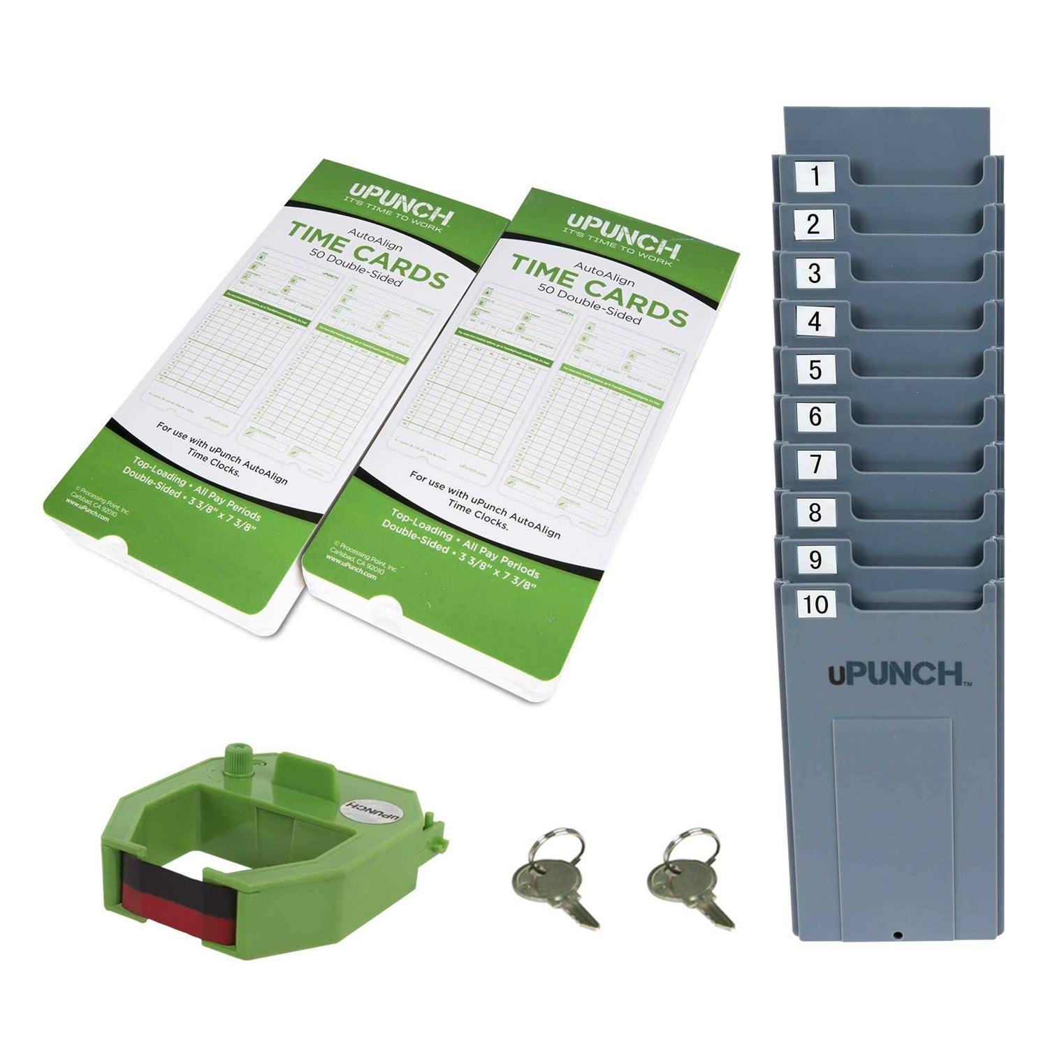 uPunch HN1500 Electronic Non-Calculating Time Clock Bundle