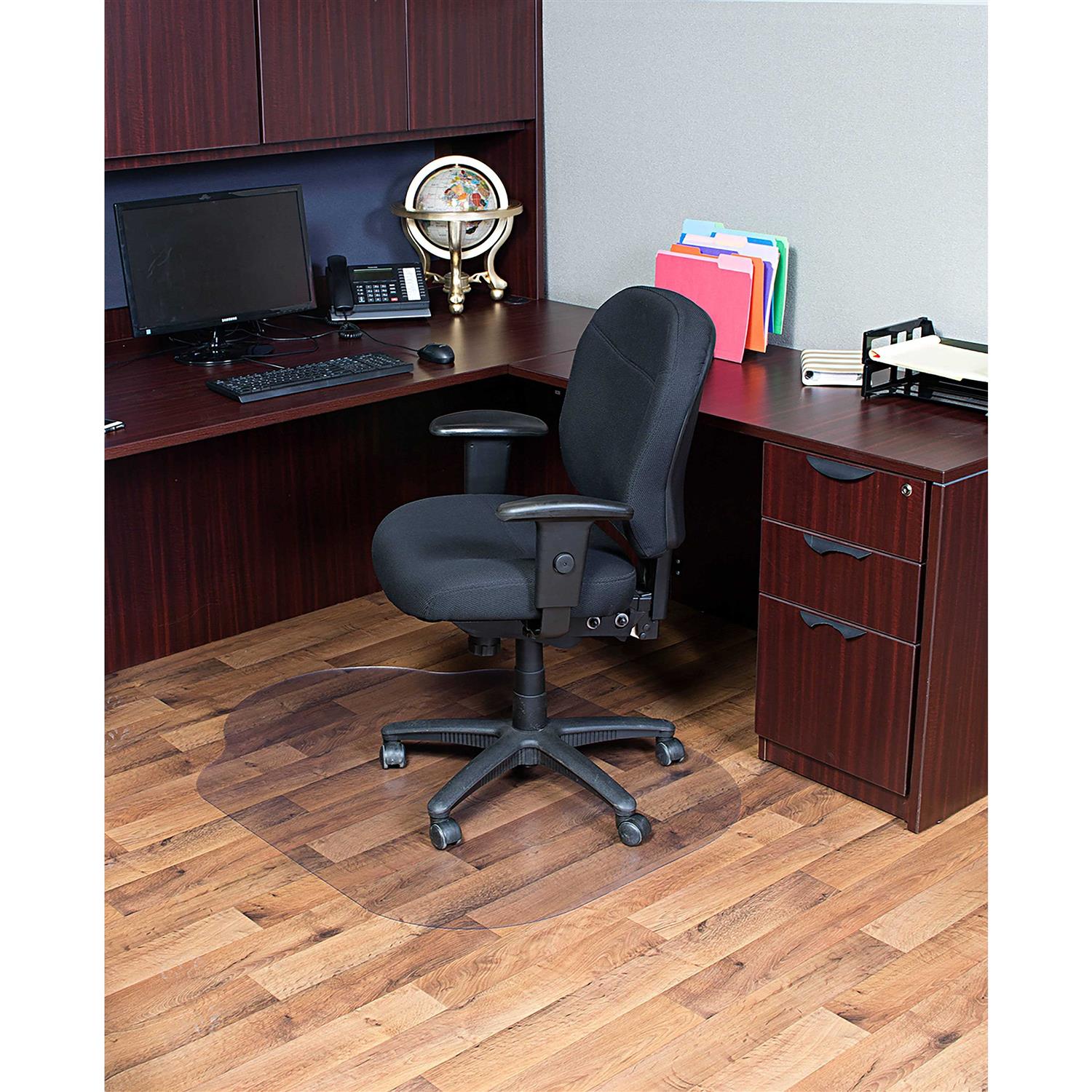 Evolve Modern Office Chair Mat for Hard Floors with Lip
