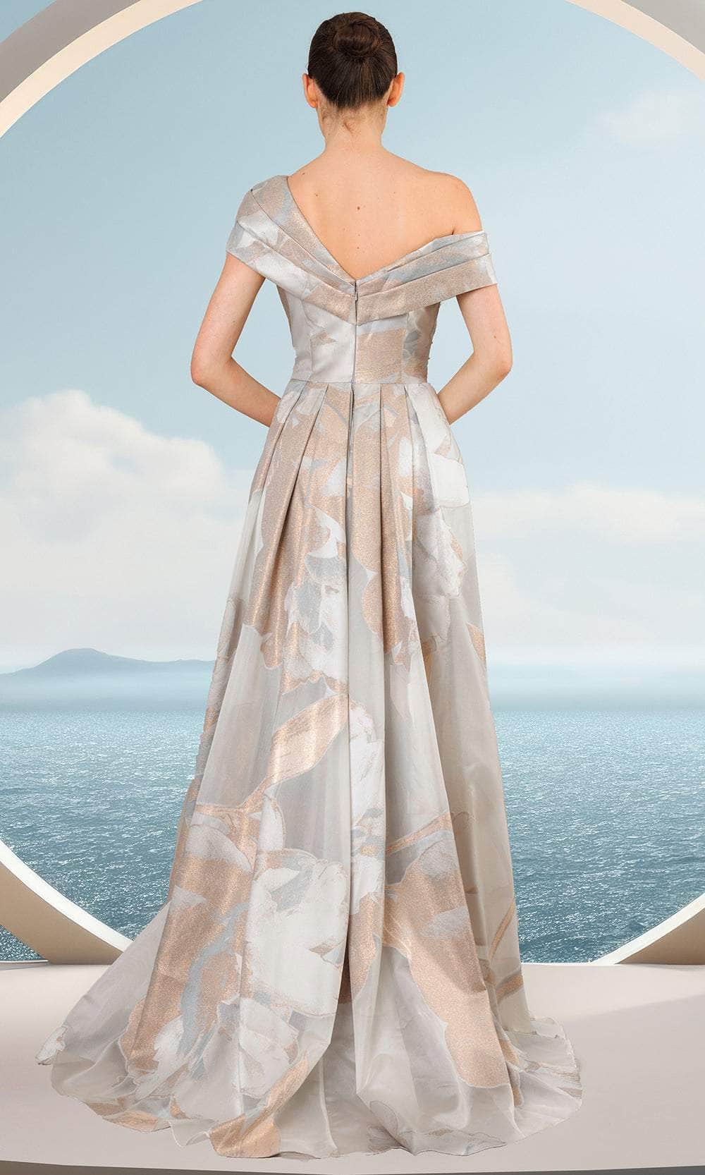 Rosette Accent Evening Dress