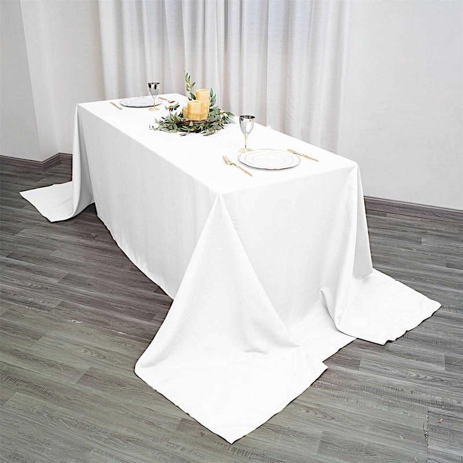 Balsacircle 6 Pcs Rectangle Polyester Tablecloths Table Cover Linens for Wedding Party Events Kitchen Dining