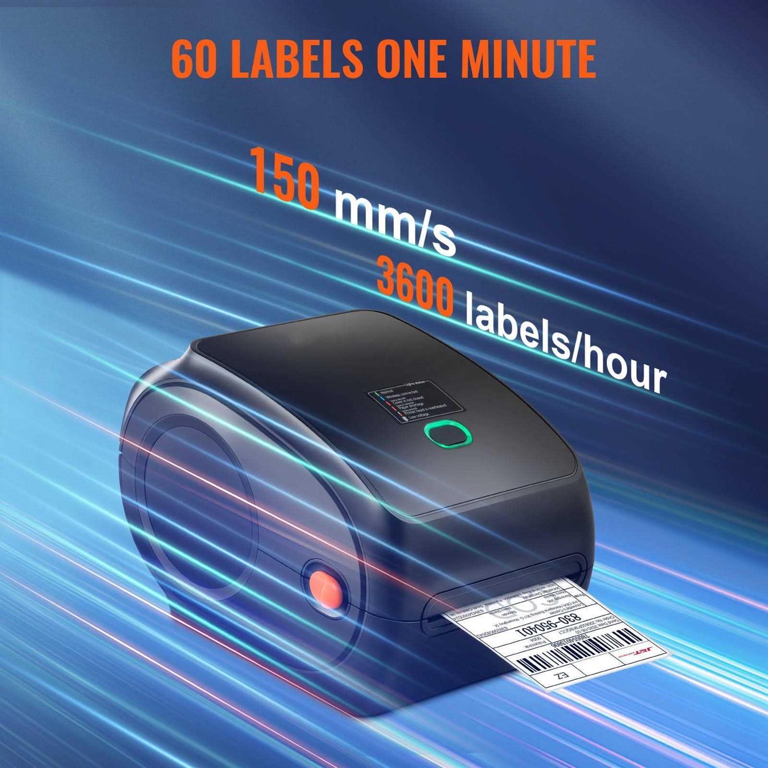 VEVOR Thermal Label Printer 4×6 300dpi USB/Bluetooth for Amazon eBay Etsy UPS