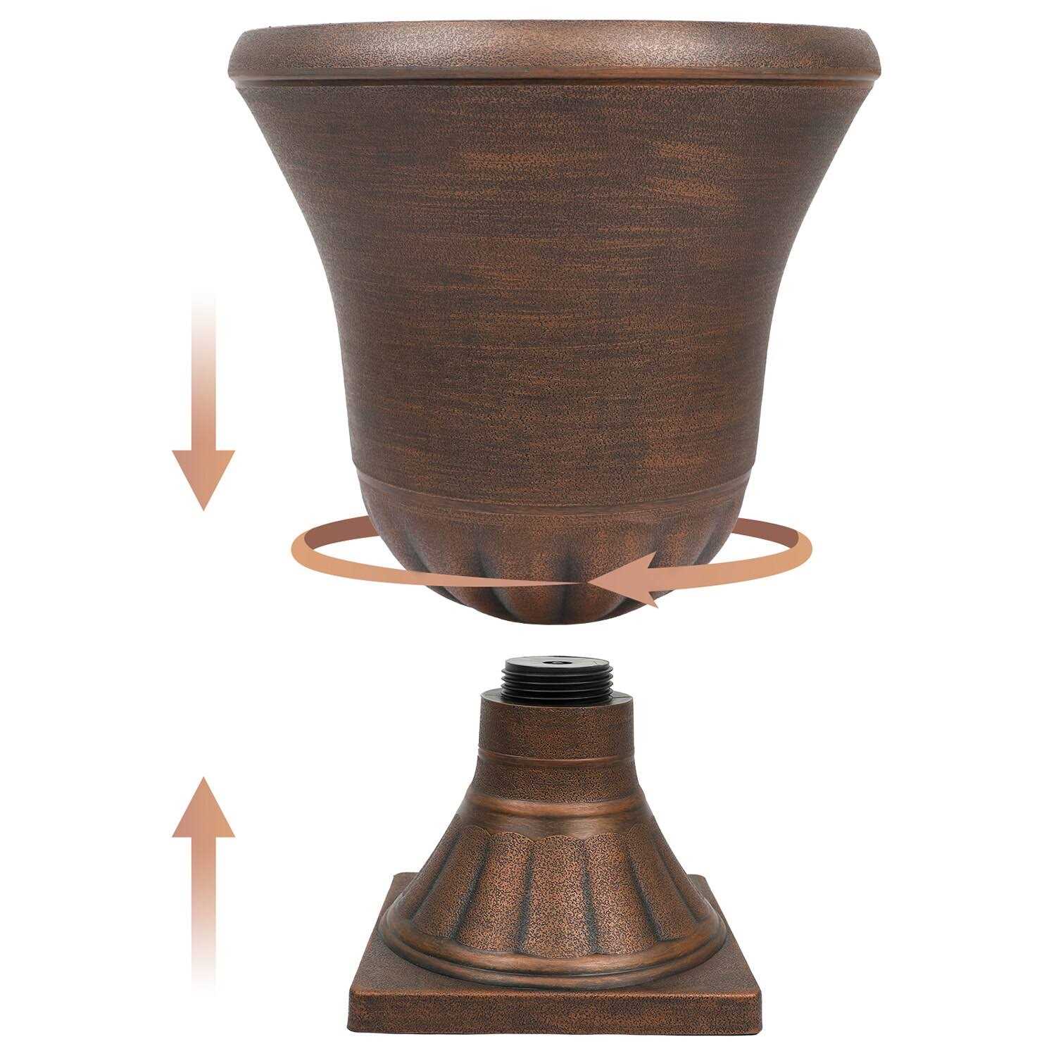 Worth Garden 15 in. x 22 Plastic Urn Planter