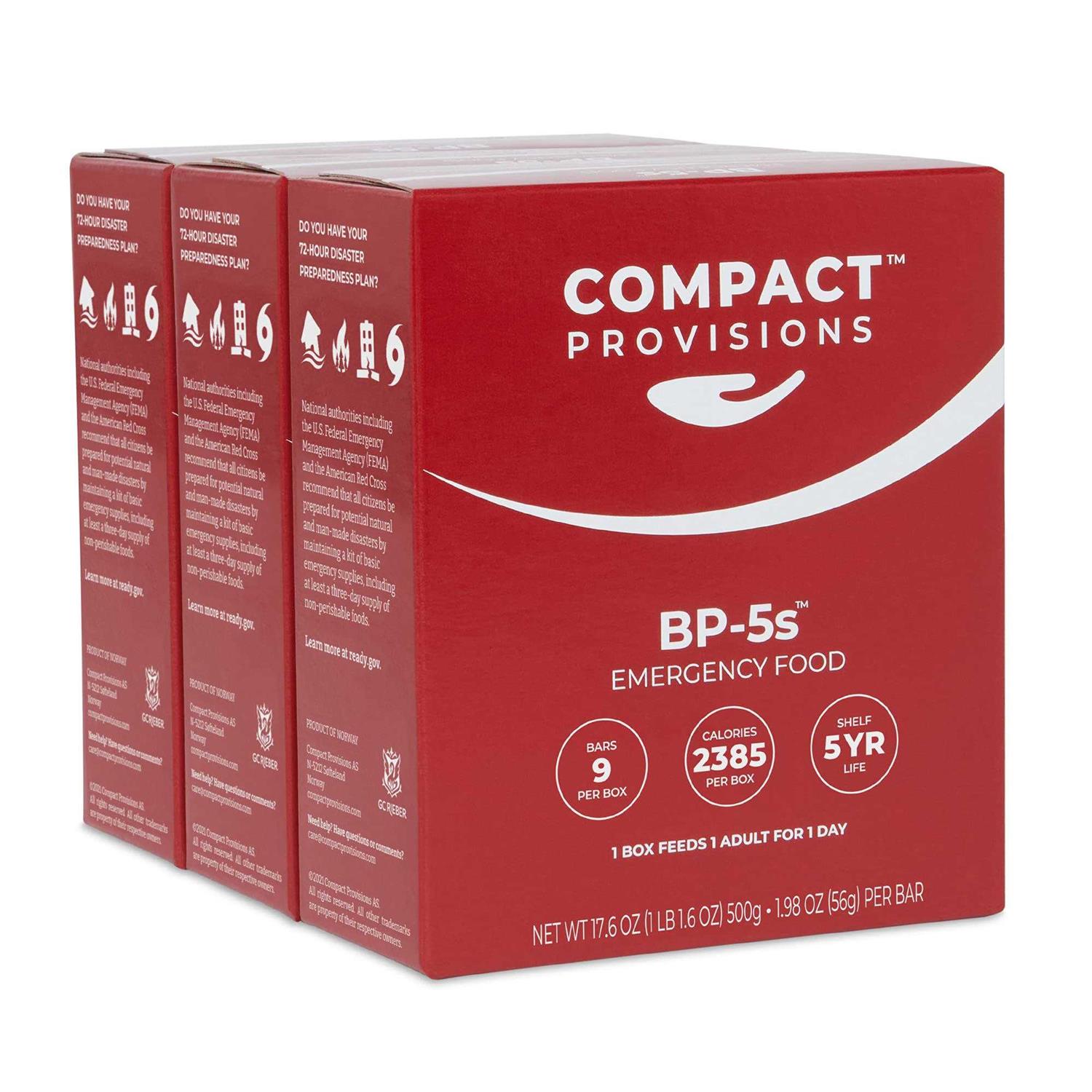 Compact Provisions BP-5s Emergency Food Supply Non-Perishable Survival Rations for Disaster Preparedness & Disaster Kits