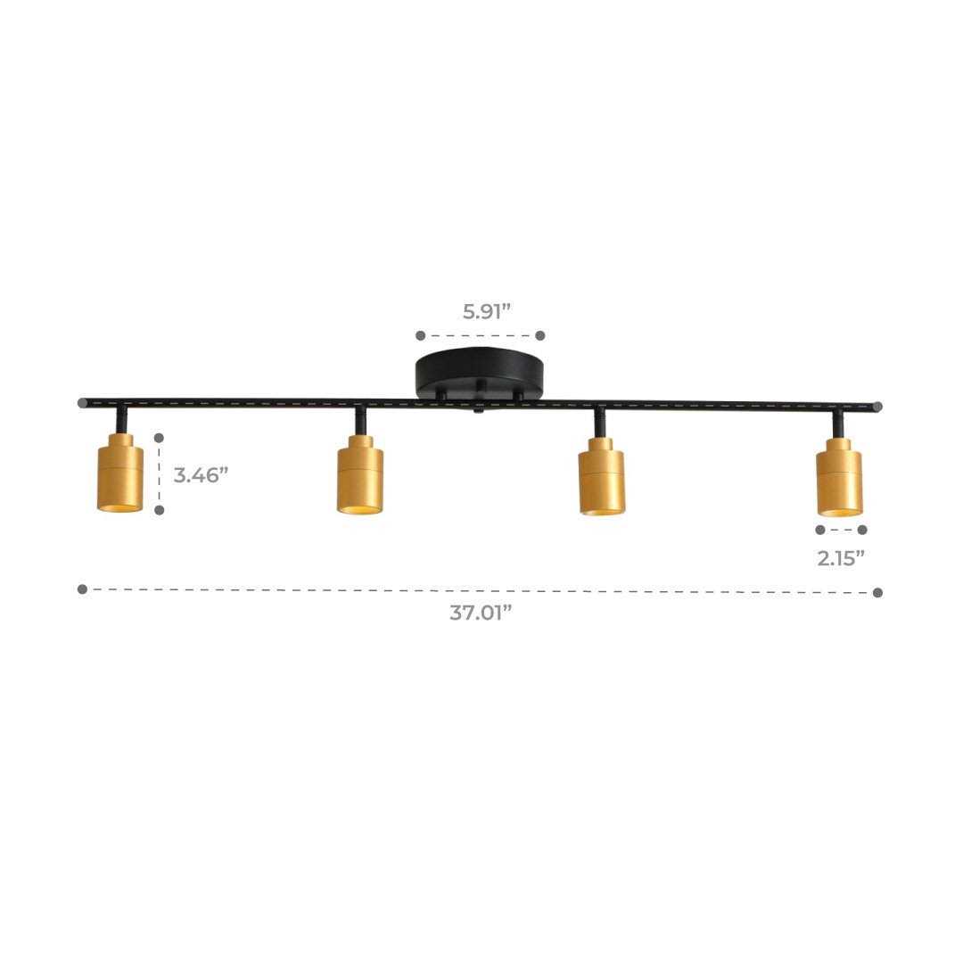 VidaLite Shura 4 ft Brushed Brass Integrated LED Fixed Track Lighting Kit 3000k