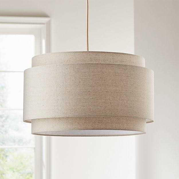 Avery Linen Double Drum Pendant Light MF3K0L23