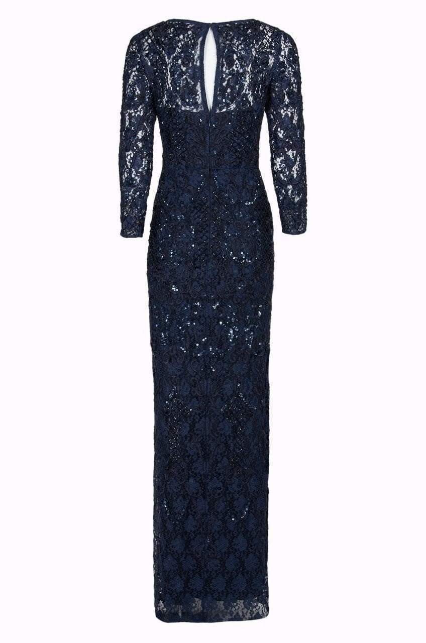 MD1E201905 Lace Embroidered Bateau Column Dress
