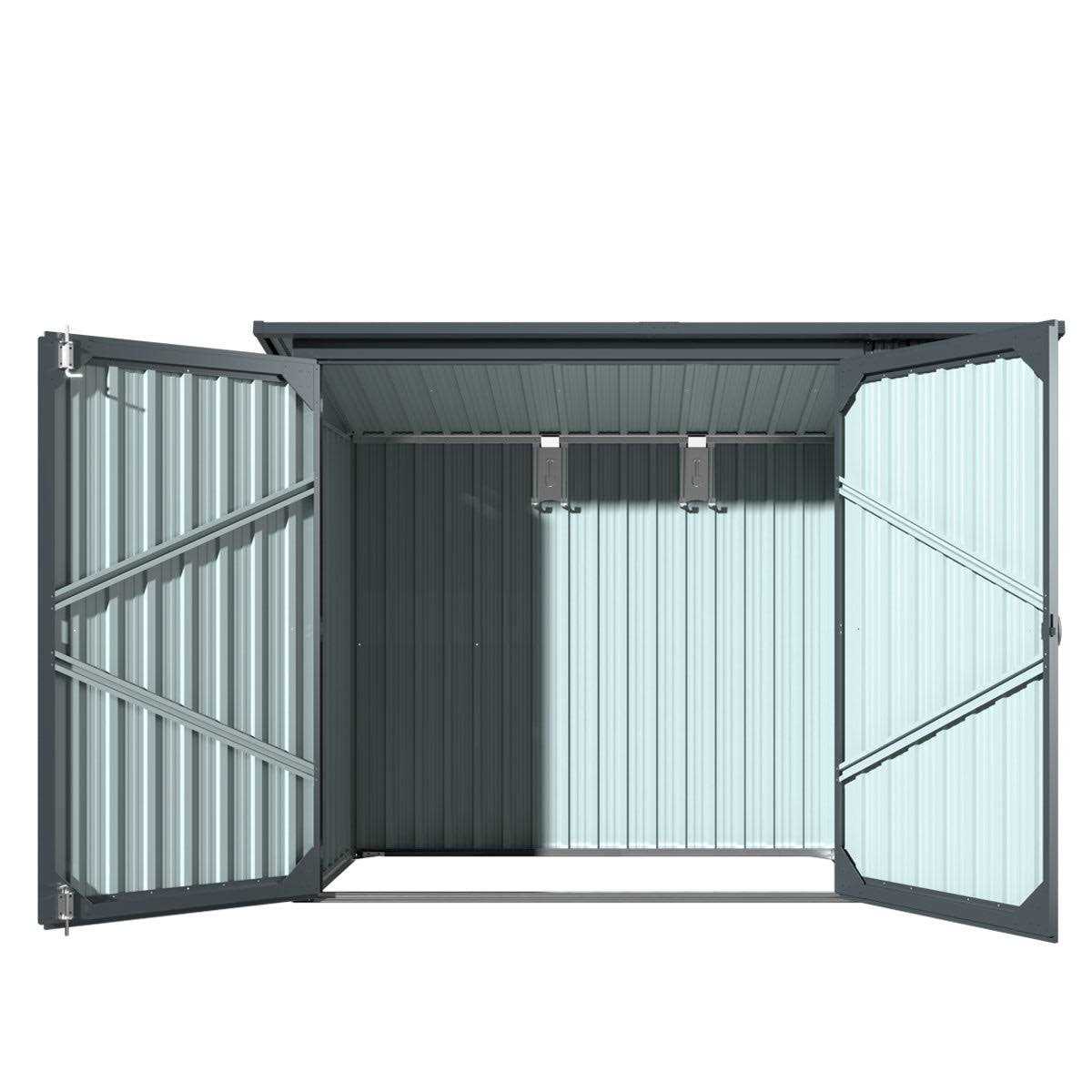 TMG Industrial 4′ x 8′ Bicycle Metal Pent Shed 29 Gauge Corrugated Metal