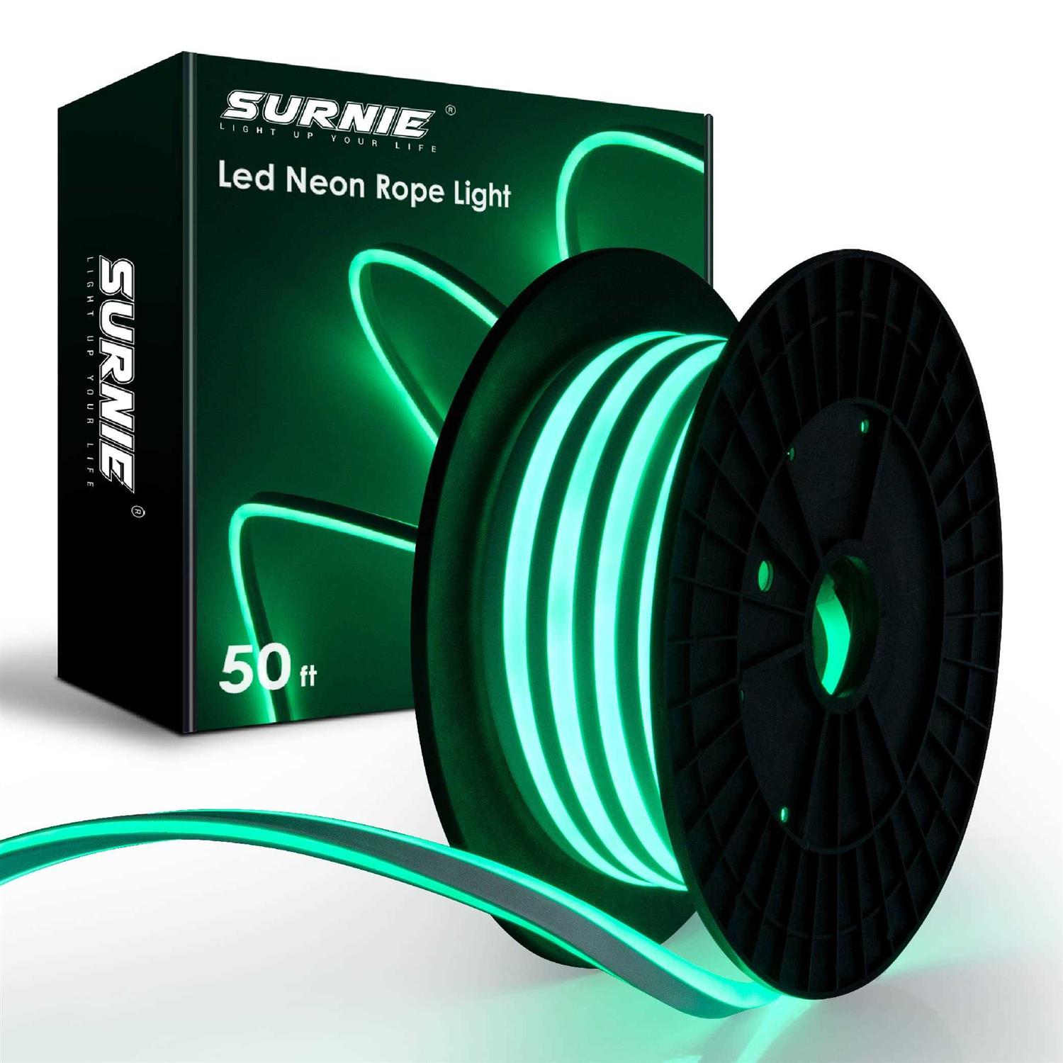 SURNIE 50ft LED Neon Rope Lights 110V Strip Lights Outdoor Waterproof