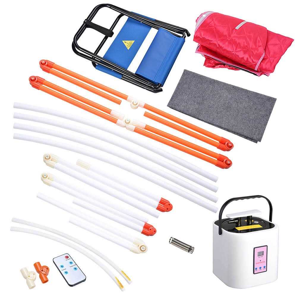 Yescom AplusBuy Portable Steam Sauna Tent Spa Detox Weight Loss w/ Large Chair Slimming Home Red 2L