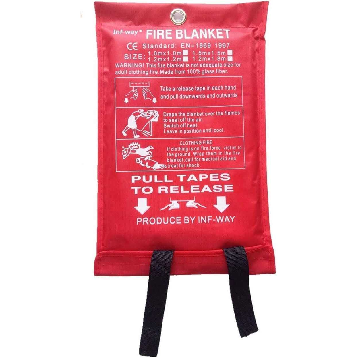 Inf-way Fire Blanket for Home, Fiberglass Fire Suppression Blanket for Kitchen, Flame Retardant Protection and Heat Insulation Emergency Fireproof