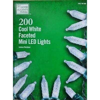 200-Lights Coo-Lights White Faceted M5 LED Lights Home Accents Holiday