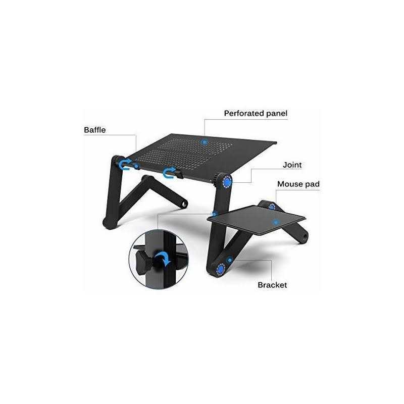Extra Wide Adjustable Laptop Stand with Cooling Fan & Mouse Pad for 17 Inch Computer